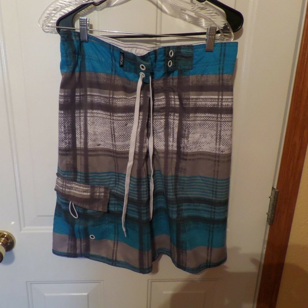 Men's Medium CARBON Swim Shorts Plaid
